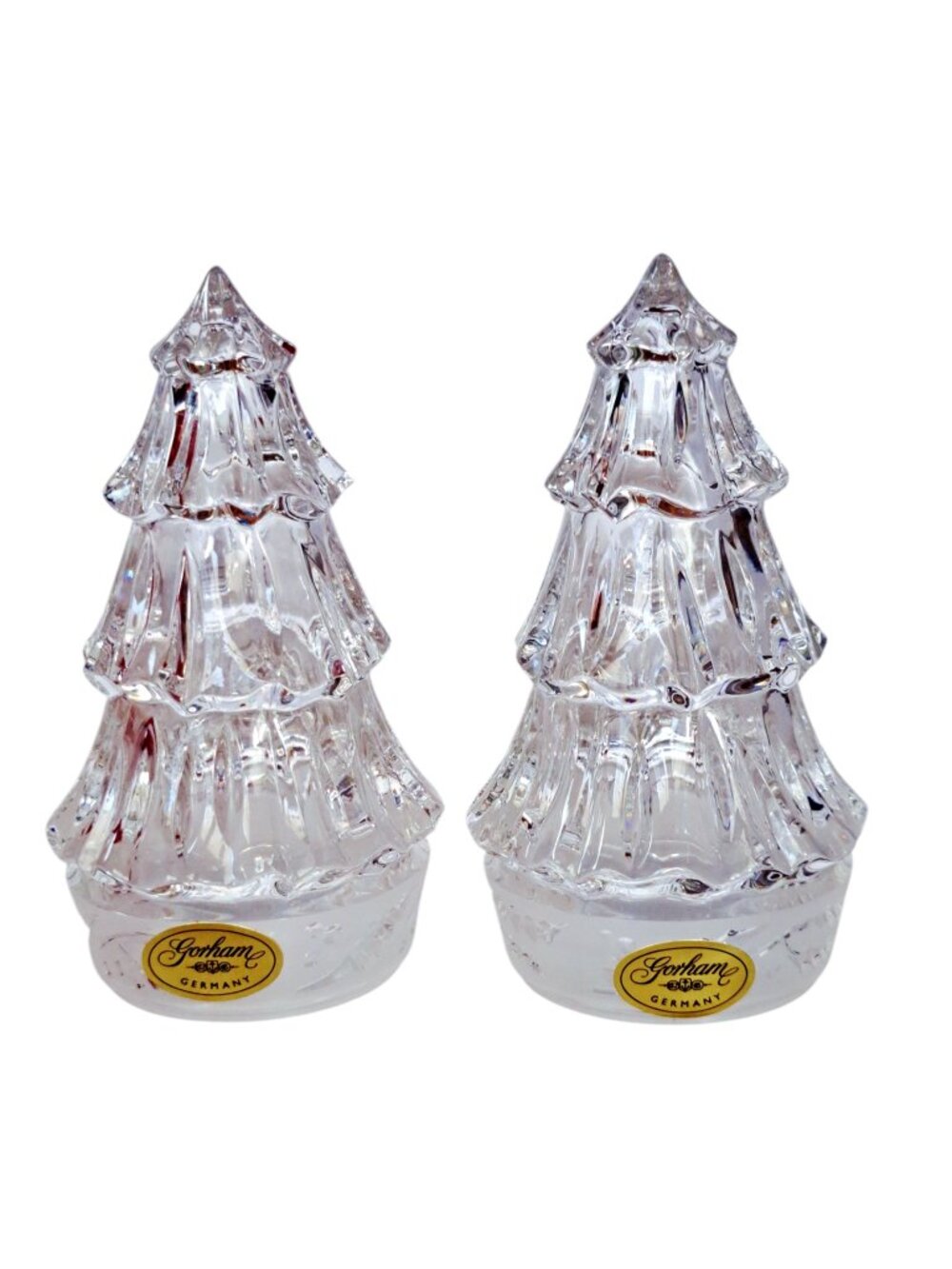 Gorham Holiday Traditions Crystal Christmas Tree Salt & Pepper Shakers - Picture 8 of 11